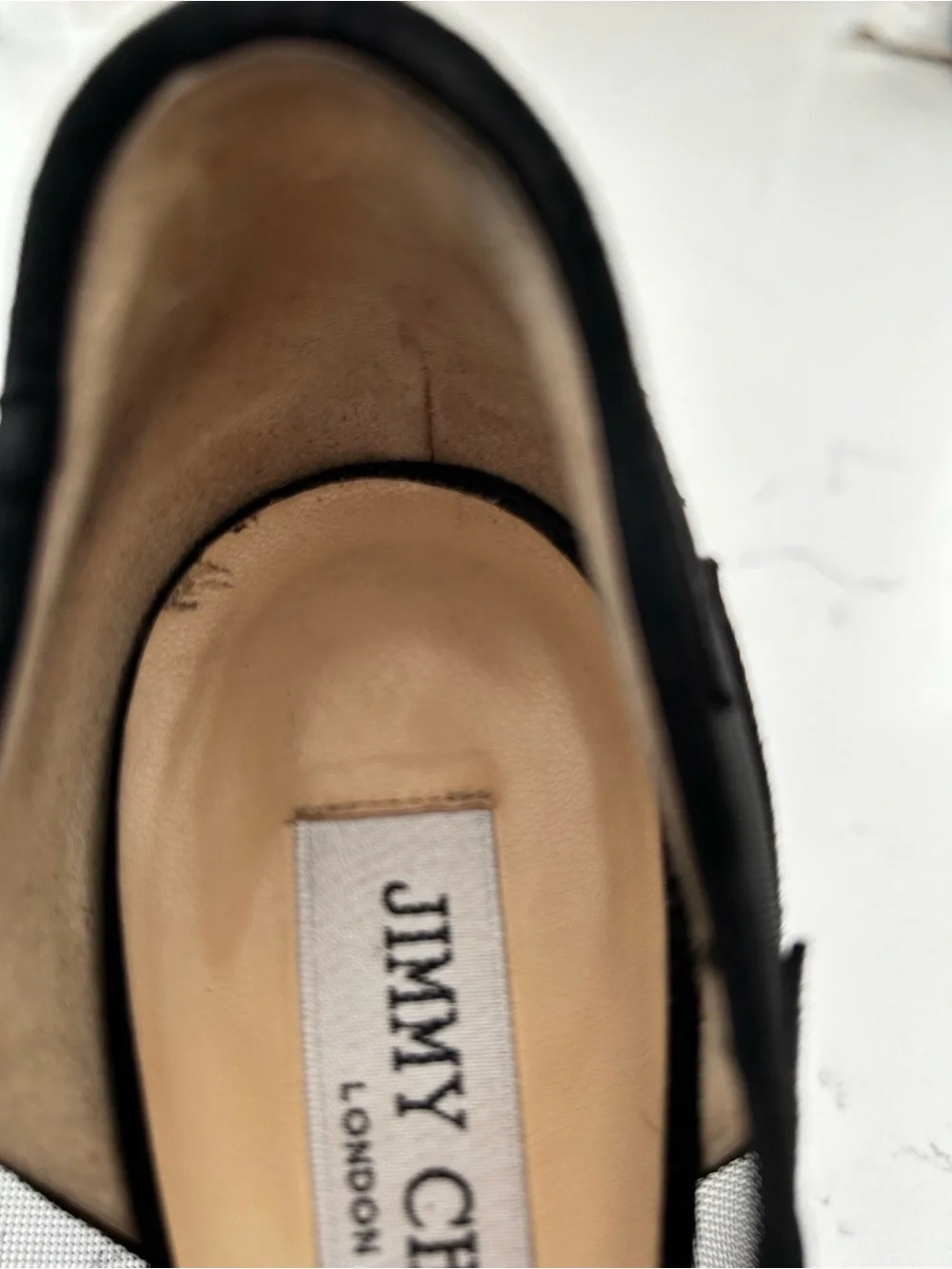 Jimmy Choo mesh suede heel size 7.5 black